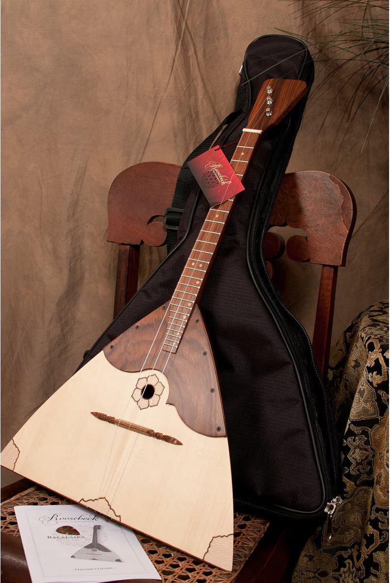 Roosebeck Deluxe Russian Balalaika Prima (Rosewood Body, Deluxe Features) Padded Nylon Gig Bag