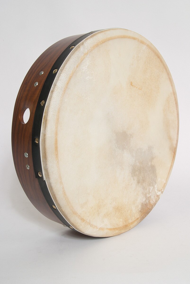 Roosebeck 14" x 3.5" Sheesham Irish Bodhran & Gig Bag (Authentic Goatskin Head, Inside Tunable, Crossbar)
