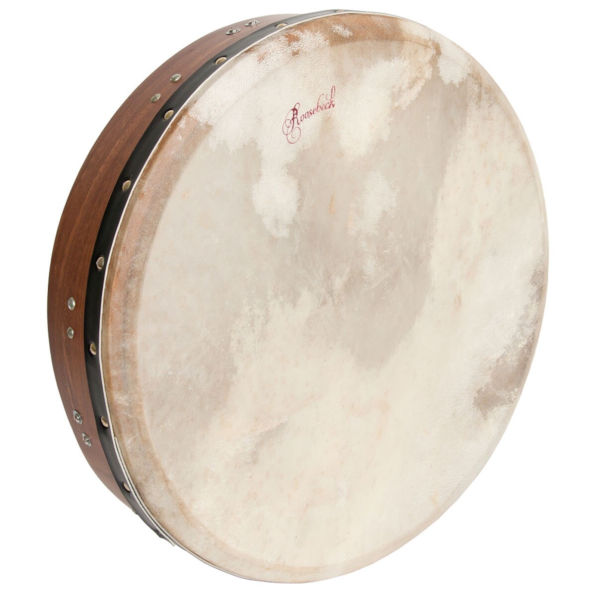 Roosebeck 16" Bodhran & Gig Bag (Sheesham, Natural Goatskin Head, Inside Tunable, T-Bar)