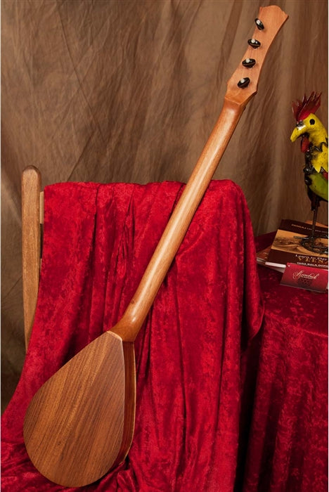 Back view, solid Shesham body and neck. Roosebeck 4 String Wildwood Stick Dulcimer (Friction Tuners)