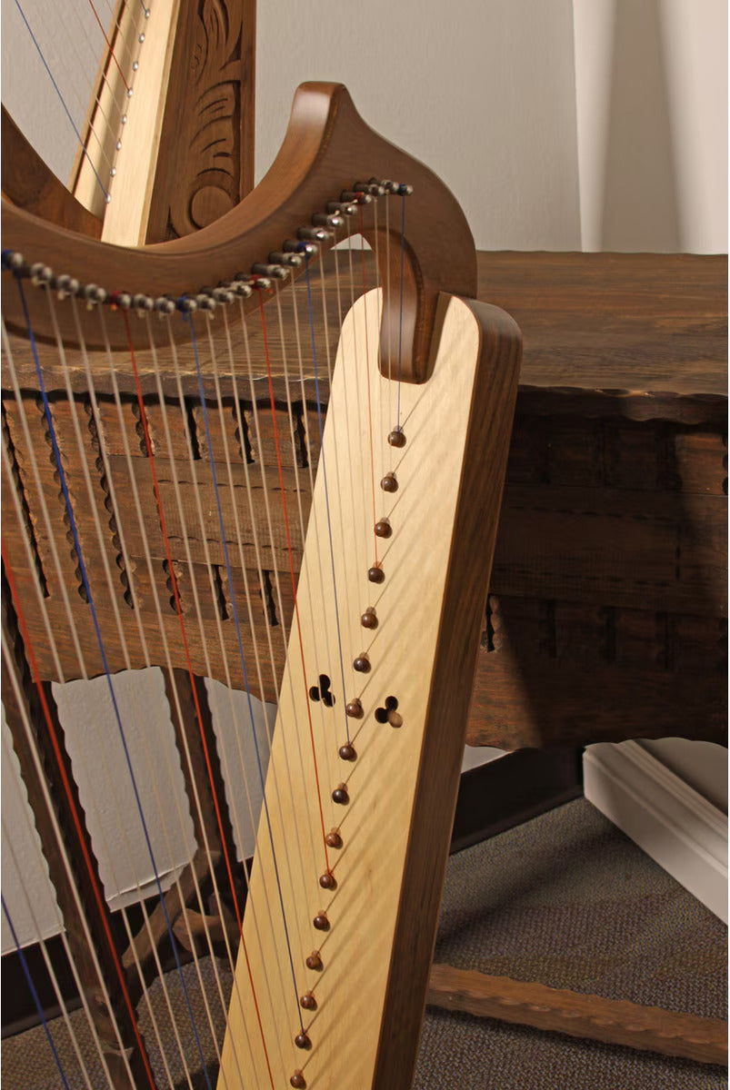 Roosebeck 29 String Gothic Harp & Padded Gig Bag (Walnut, Extra String Set)