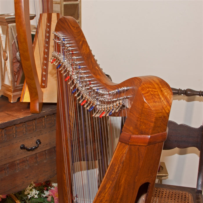 Roosebeck Minstrel Harp, 29 Strings, 5 Panel/Pedestal, Sheesham, Chelby Levers