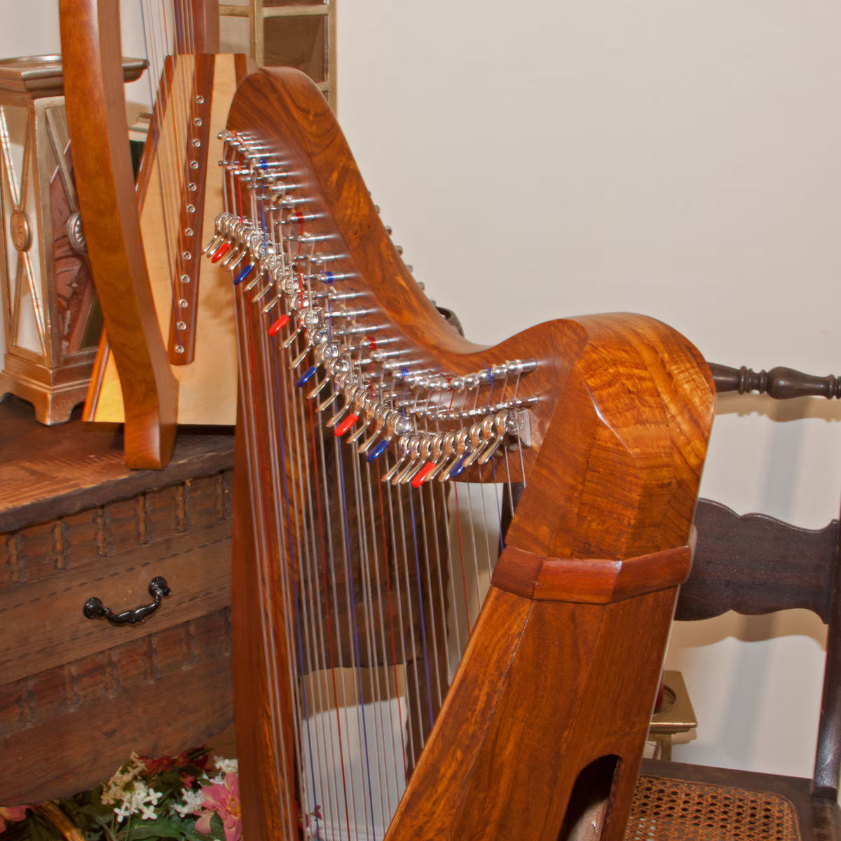Roosebeck "Elegance" Minstrel Harp, 29 Strings, 5 Panel/Pedestal, Rosewood, Chelby Levers