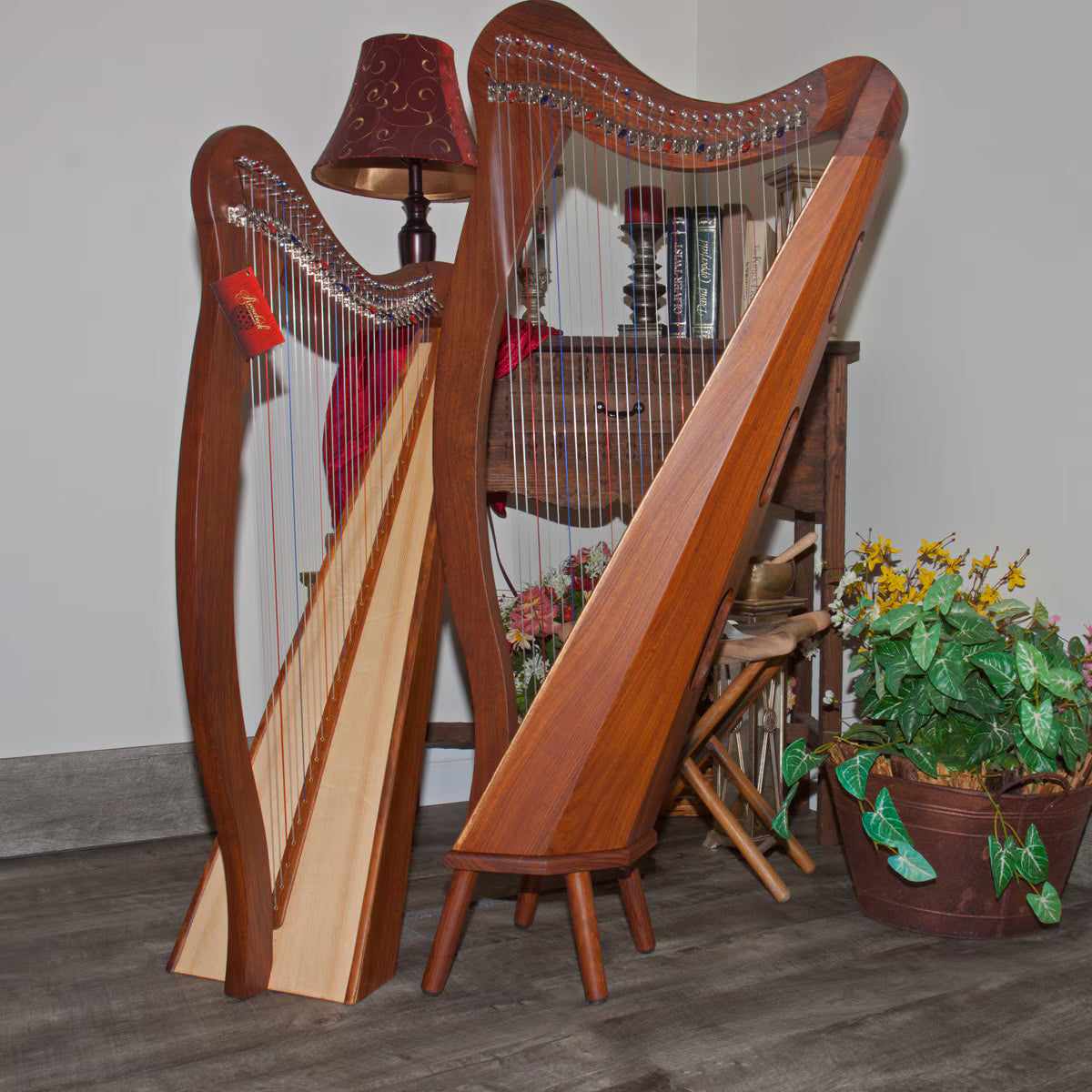 Roosebeck "Elegance" Minstrel Harp, 29 Strings, 5 Panel/Pedestal, Rosewood, Chelby Levers