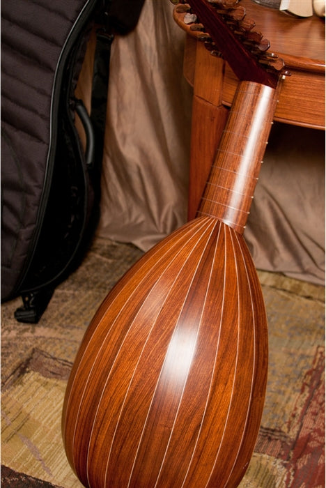 Roosebeck 8 Course Lute Canadian Spruce, bowl back with wider Sheesham staves.