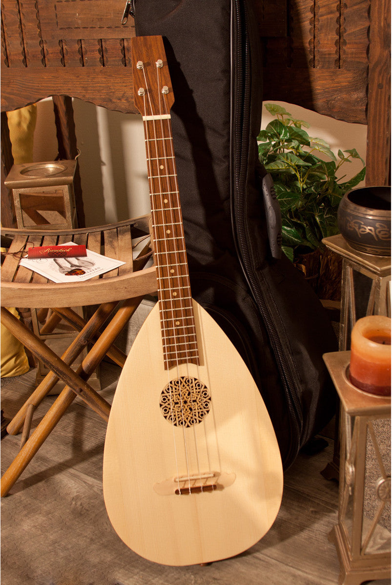 Roosebeck Baritone Baroque Ukulele Sale (Bowl Back, Friction Tuners, Padded Nylon Case). Handcrafted World Instruments.