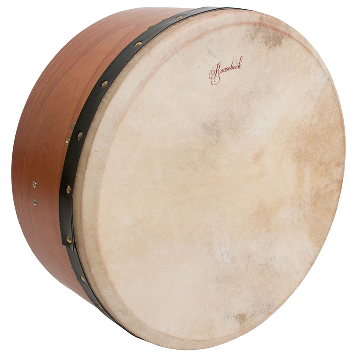 Deep Rim, Lighter Weight. Roosebeck 16"x7" Cedar Irish Bodhran & Gig Bag (Goatskin Head, Inside Tunable, Single Bar)