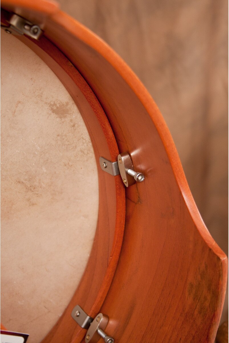 Deep Rim, Lighter Weight. Roosebeck 16"x7" Cedar Irish Bodhran & Gig Bag (Goatskin Head, Inside Tunable, Single Bar)