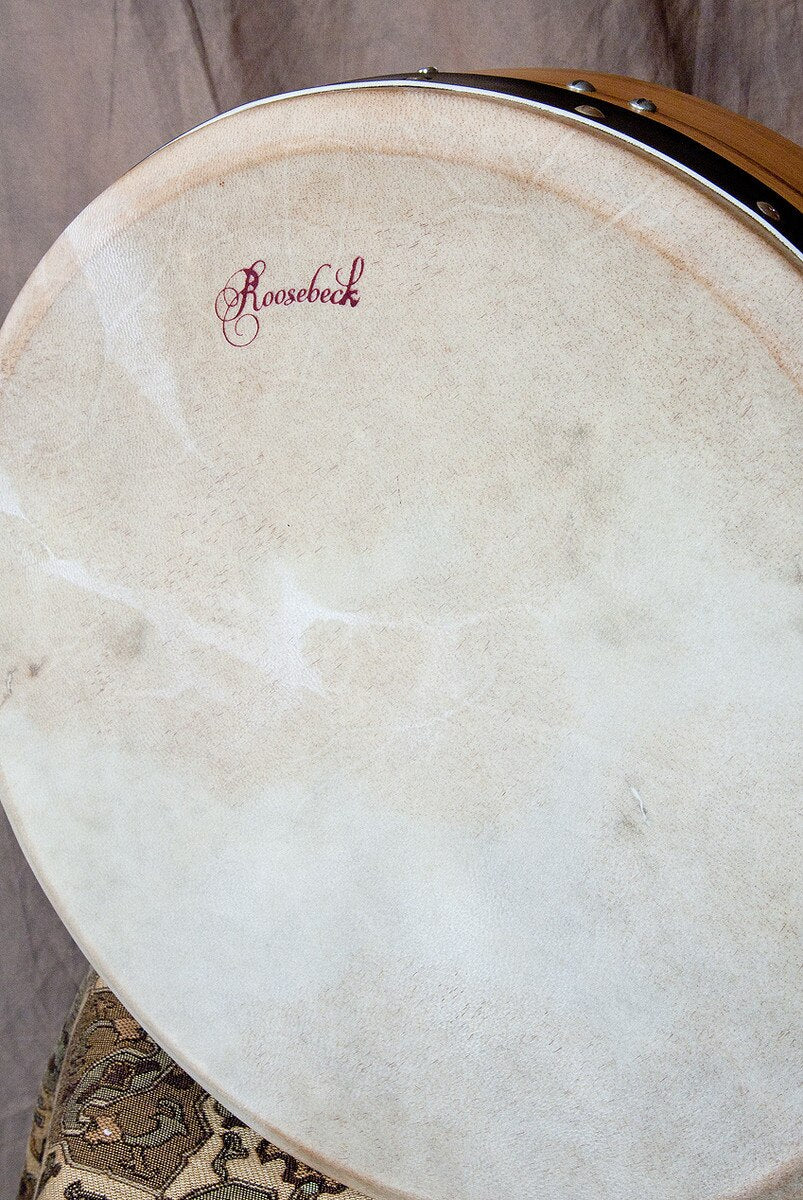 Roosebeck 14" x 3.5" Solid Mulberry Bodhran & Gig Bag (Authentic Goatskin Head, Inside Tunable, T-Bar)