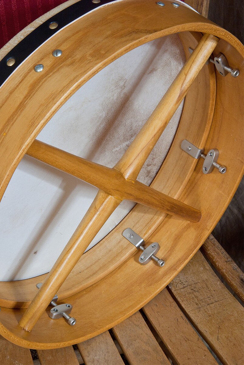 Roosebeck 14" Mulberry Bodhran (Authentic Goatskin Head, Inside Tunable, Cross-Bar)