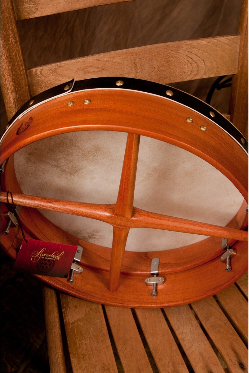Roosebeck 14" x 3.5" Cedar Irish Bodhran & Gig Bag (Authentic Goatskin Head, Inside Tunable, Crossbar)