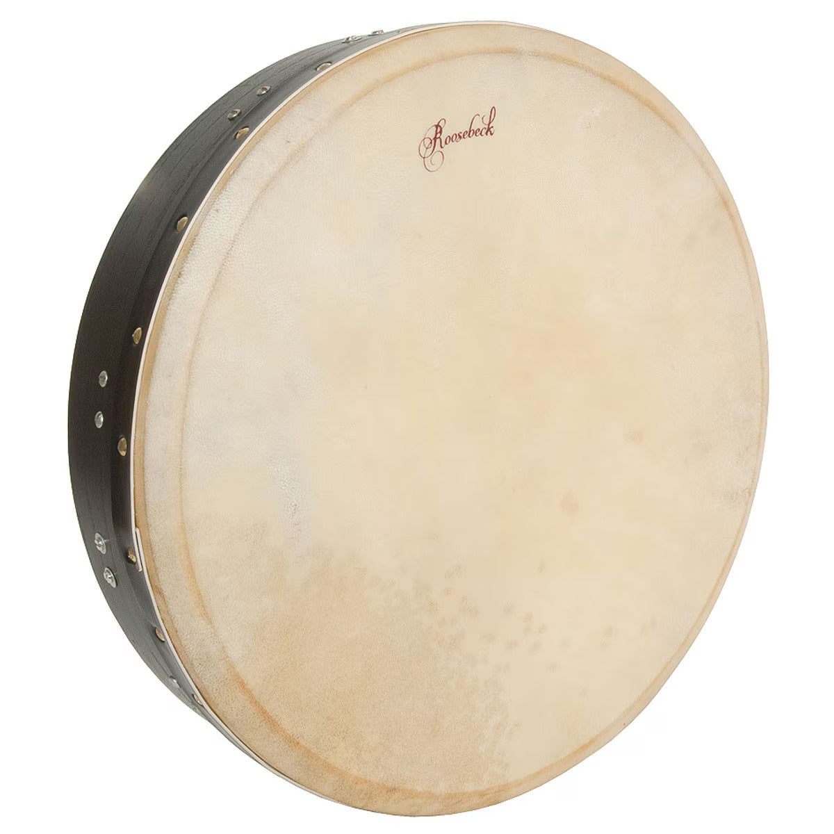 Roosebeck 16" Black Mulberry Bodhran & Gig Bag (Authentic Goatskin Head, Inside Tunable, T-Bar)