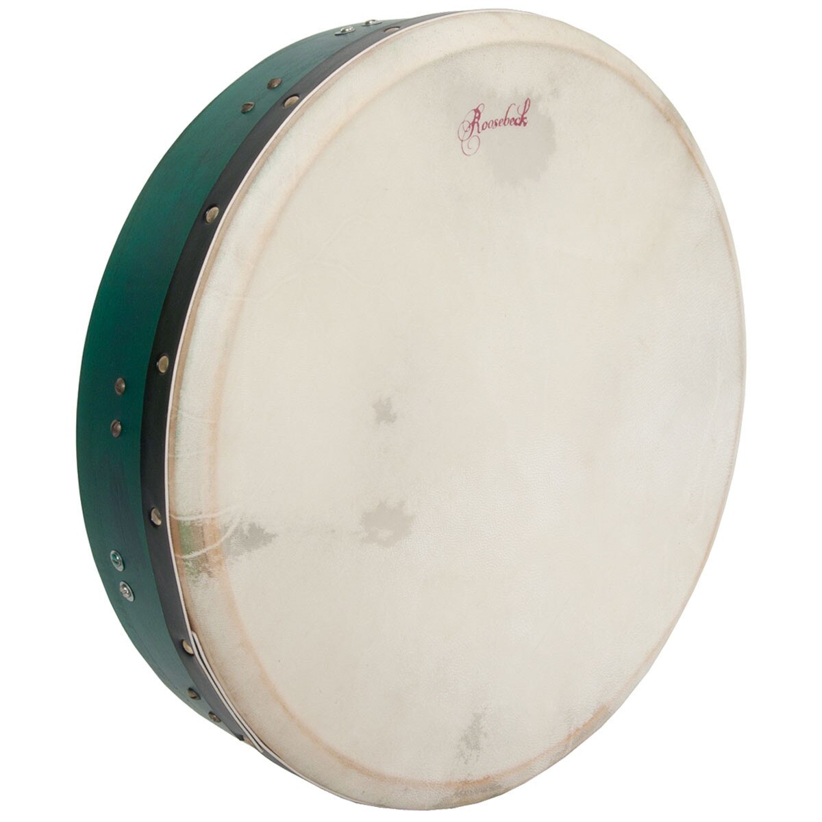 Roosebeck 16" x 3.5" Green Mulberry Bodhran & Gig Bag (Authentic Goatskin Head, Inside Tunable, T-Bar)