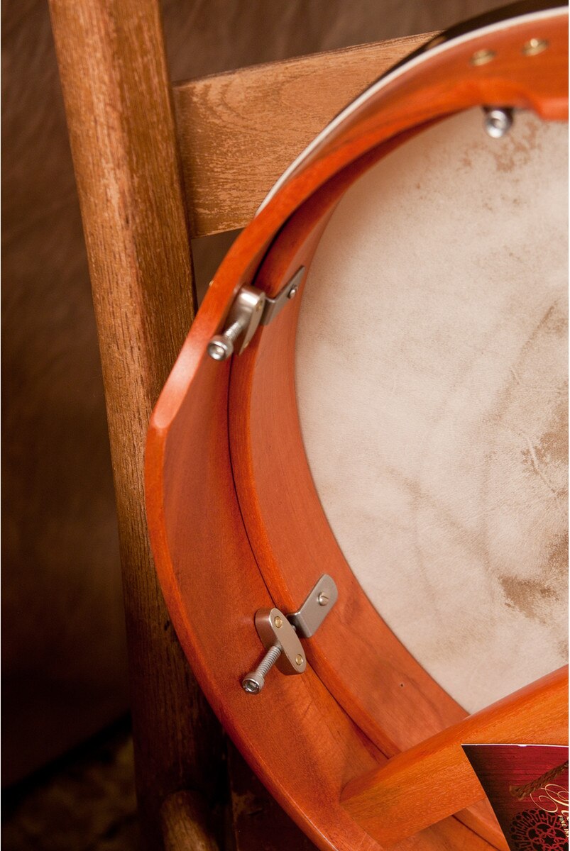 Roosebeck 16" x 3.5" Cedar Irish Bodhran & Gig Bag (Authentic Goatskin Head, Inside Tunable, T-Bar)