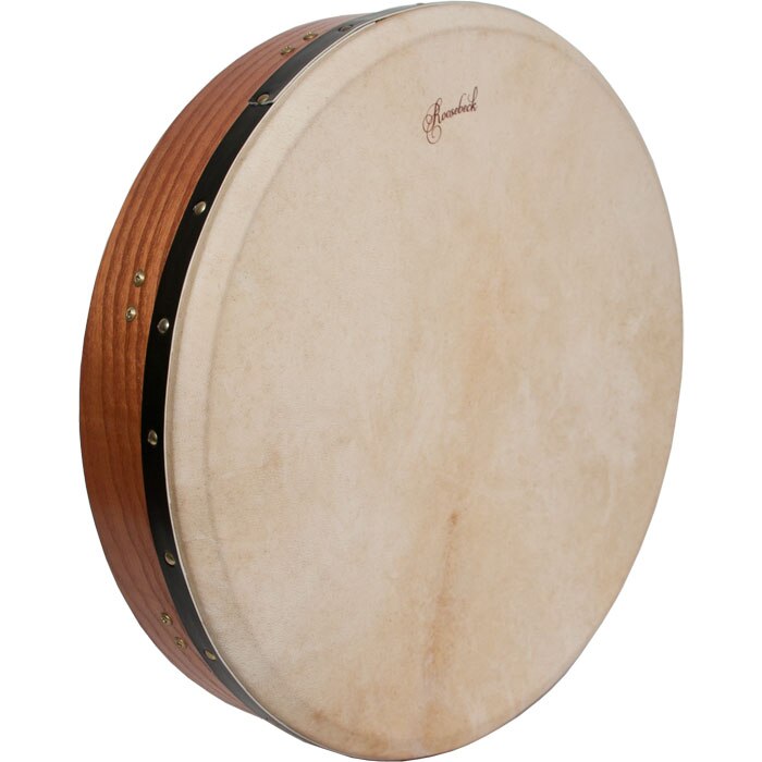 Great Sound, Lighter Weight! Roosebeck 18" Cedar Irish Bodhran & Gig Bag (DOUBLE Goatskin Head, Inside Tunable, Crossbar)