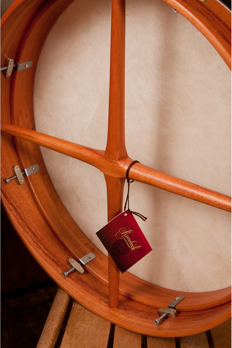 Roosebeck 18" x 3.5" Cedar Irish Bodhran & Gig Bag (Authentic Goatskin Head, Inside Tunable, Crossbar)