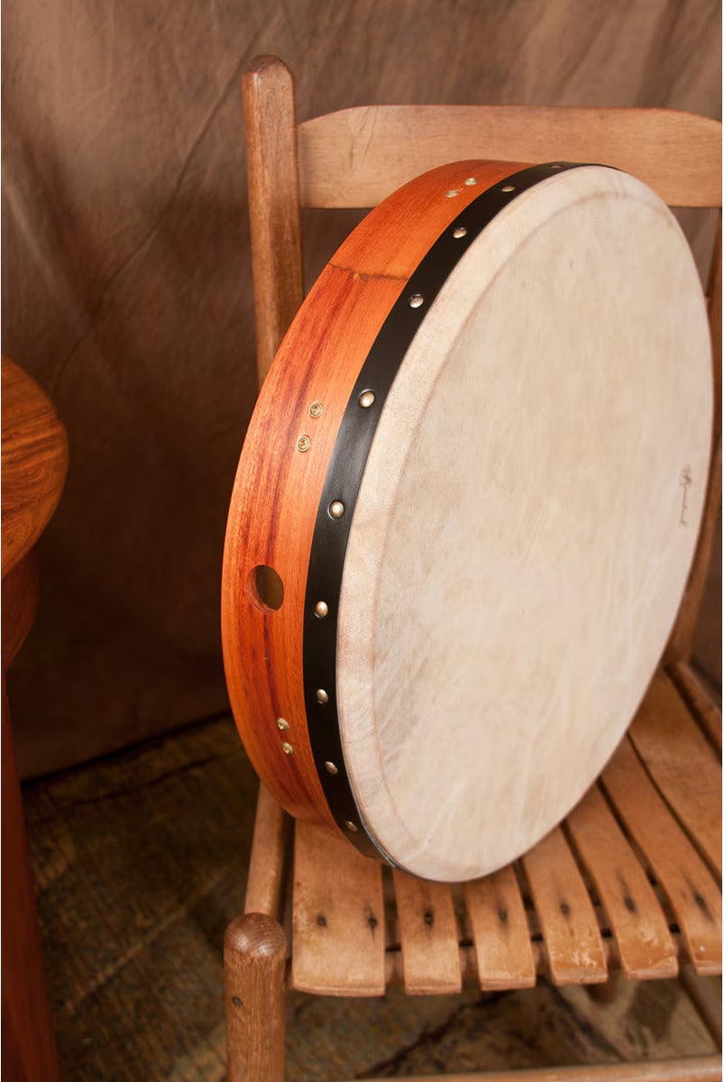 Roosebeck 18" x 3.5" Cedar Irish Bodhran & Gig Bag (Authentic Goatskin Head, Inside Tunable, Crossbar)