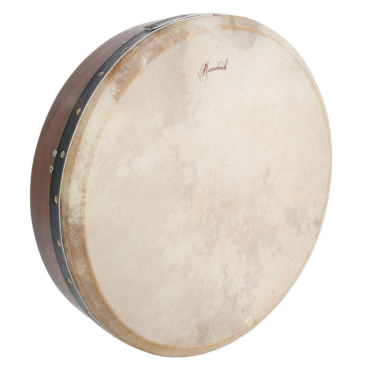 Roosebeck 18"x4" Solid Sheesham Irish Bodhran & Gig Bag (Goatskin Head, Single Bar)