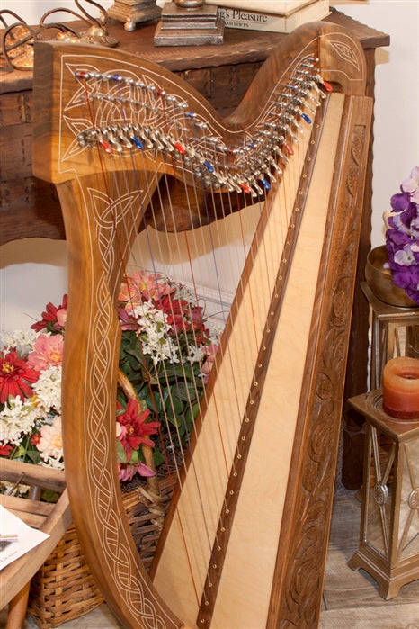 Roosebeck Minstrel Harp, 29 Strings, Walnut, Chelby Levers
