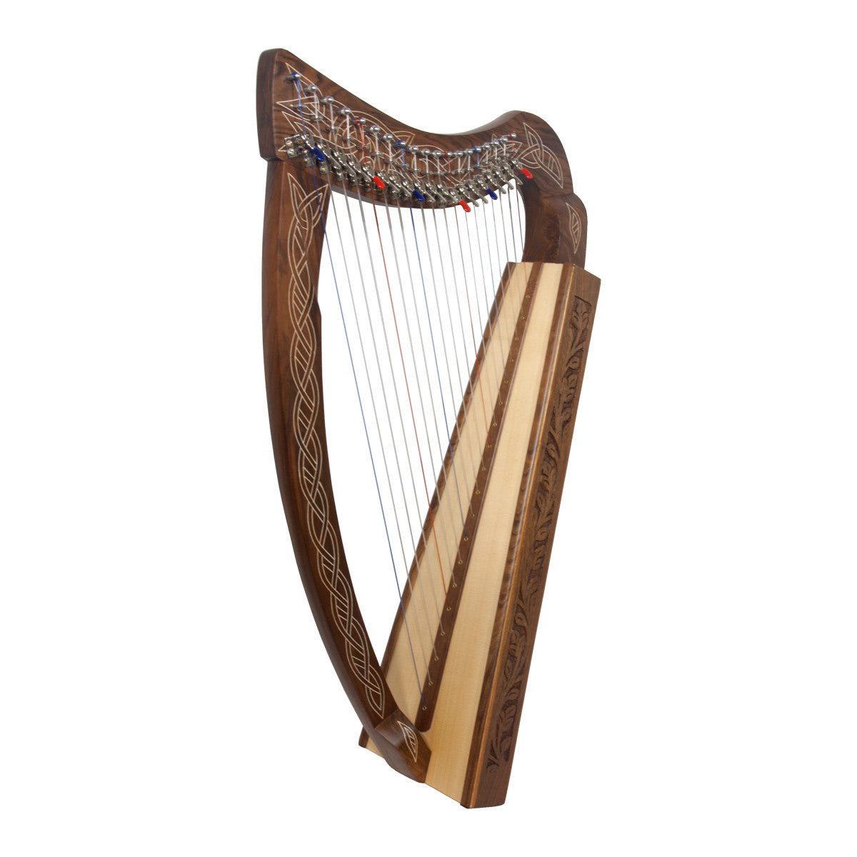 Roosebeck 19 String Pixie Harp Lite. Non Standing. Lightweight Design (Upgraded Levers, Walnut)