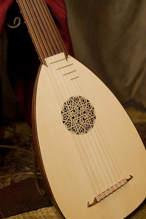 Roosebeck Deluxe 8-Course Lute, Canadian Spruce, Close-up front.