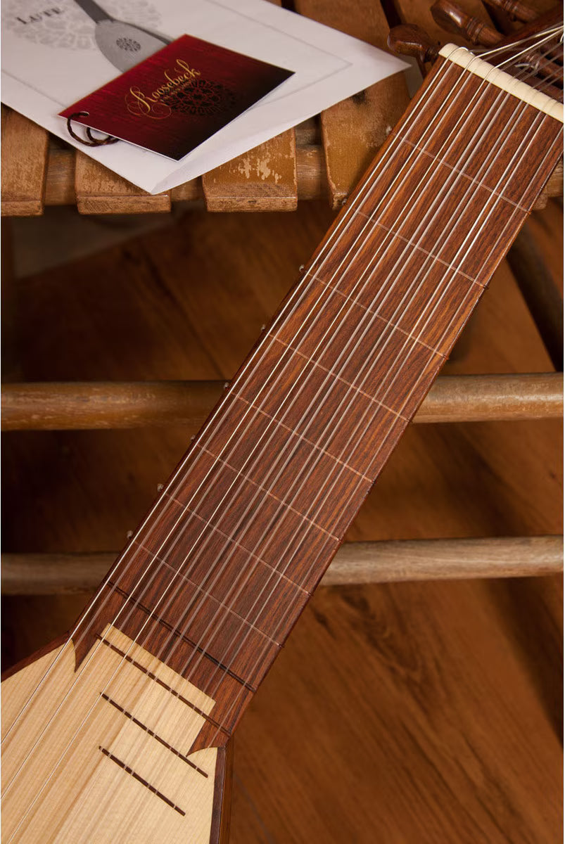 Roosebeck 7-Course Travel Lute (Rosewood Body, Spruce Soundboard) Padded Gig Bag.