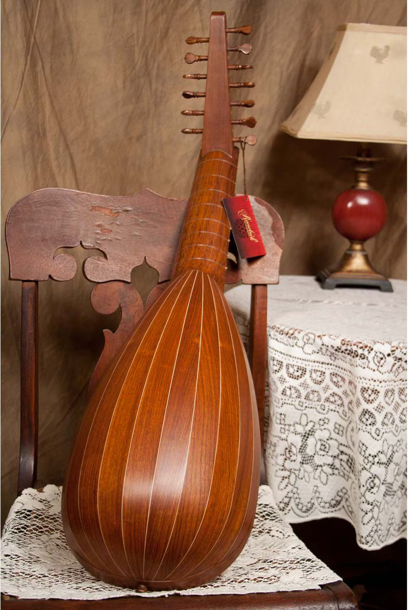 Roosebeck 7-Course Travel Lute (Rosewood Body, Spruce Soundboard) Padded Gig Bag.