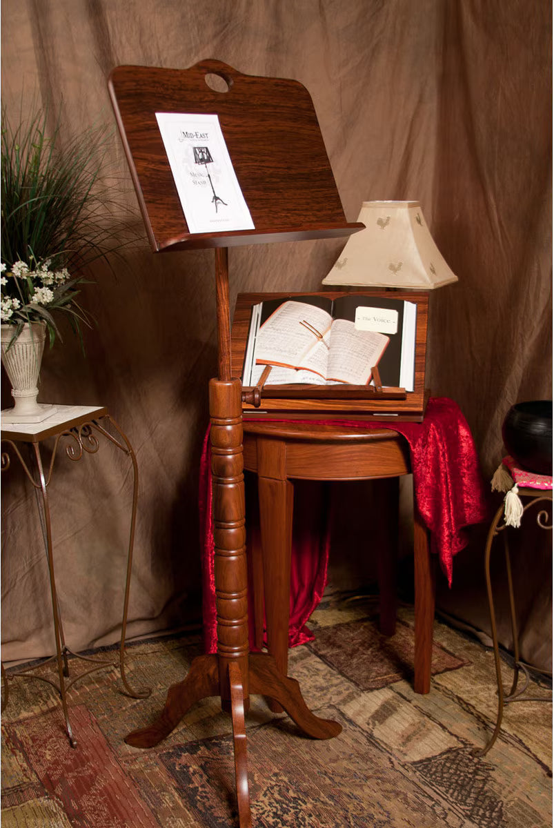Roosebeck Colonial Rosewood Music Stand, Single Tray