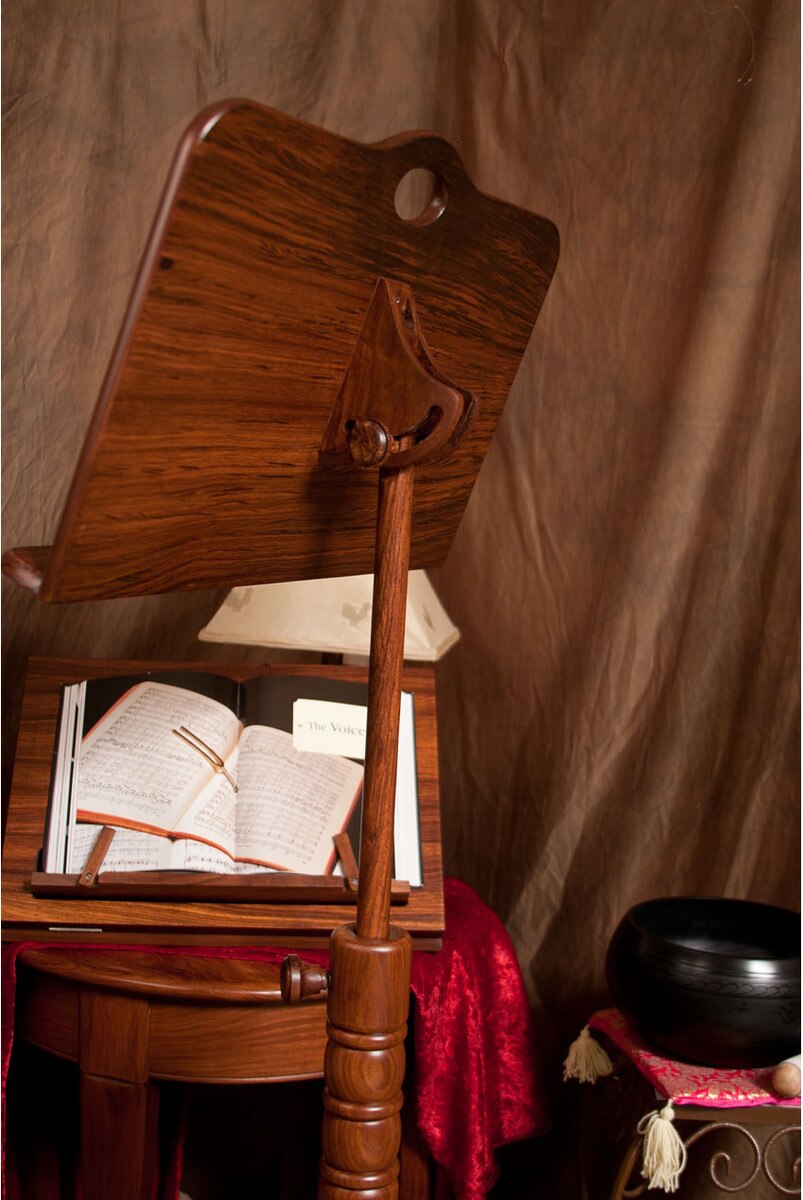 Roosebeck Colonial Rosewood Music Stand, Single Tray